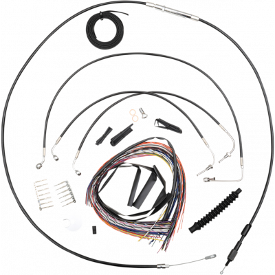 Kit completo de líneas de freno/cables trenzados en vinilo negro LA CHOPPERS LA-8154KT2-08B