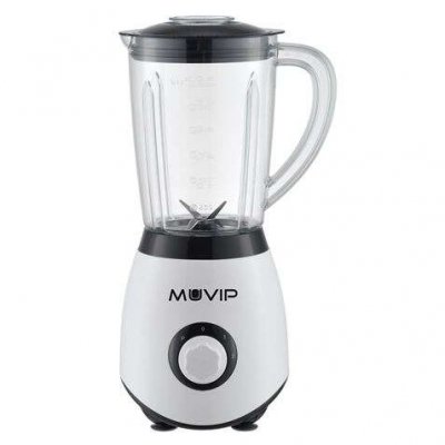 Muvip Batidora de Vaso 1300W 1.5L - 2 Velocidades - Chuchillas de Acero Inoxidable - Funcion Pica Hielo - Bloqueo de Seguridad