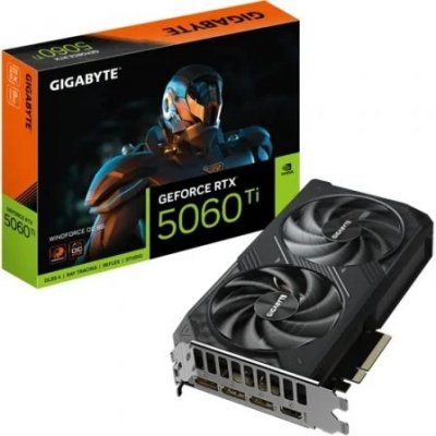 Tarjeta gráfica Gigabyte GeForce RTX 5060 Ti WindForce OC - 8GB GDDR7 | Overclock de fábrica | Ventilación WindForce
