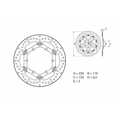 Disco de freno flotante Brembo 78B40813 78B40813