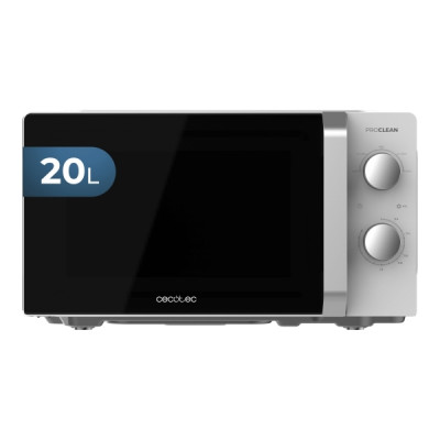 Cecotec Proclean 2010 Inverter Microondas - Potencia de 700W - Capacidad 20L - 5 Niveles de Coccion - Plato de 245mm - Temporizador 30min - Aviso Acustico - Color Blanco