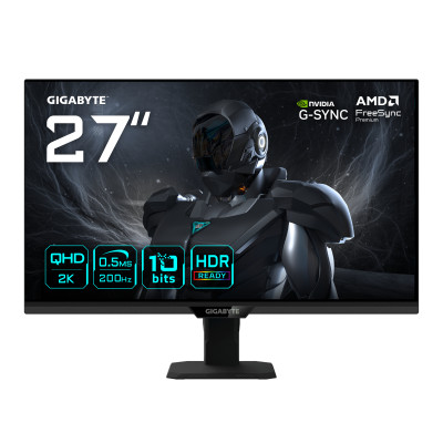 GIGABYTE G27Q20T Monitor Gaming 27” QHD - 2560 x 1440, 200Hz, 0.5ms, Compatible con G-Sync, FreeSync Premium, HDR10, HDMI 2.0, DisplayPort 1.4