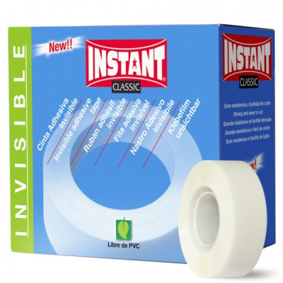 Instant Classic Cinta Adhesiva Invisible 19mm x 33m - Gran Resistencia - Facil de Cortar