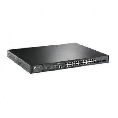 Switch 28 puertos 10 - 100 - 1000 (24p poe + 4sfp) l2 tp - link