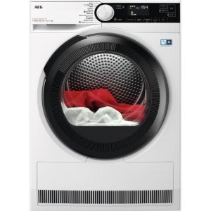 Secadora de condensación con bomba de calor AEG TR939M4OBC, Serie 9000 AbsoluteCare Plus, 9kg, clase A+++, 195 kWh año, 63dB, 12 programas, Inverter, display, blanco