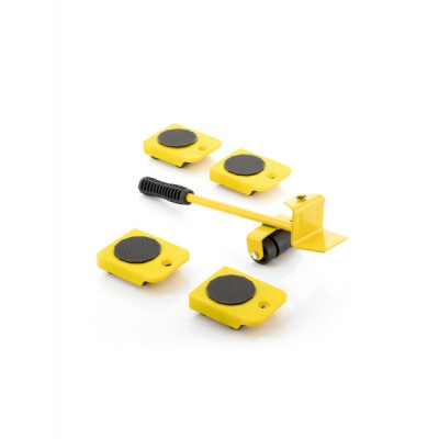 Innovagoods HeavEasy Herramienta de Elevacion y Transporte de Cargas hasta 200kg - Ruedas 360º - Mango Antideslizante - Multifuncion - Incluye Instrucciones - 35x9x10cm - Color Amarillo