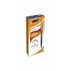 BIC Atlantis Soft Azul Bolígrafo de punta retráctil con pulsador Medio 12 pieza(s)