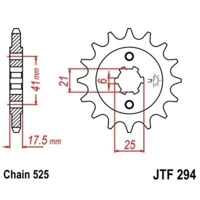 Piñon JT 294 de acero con 14 dientes JTF294.14