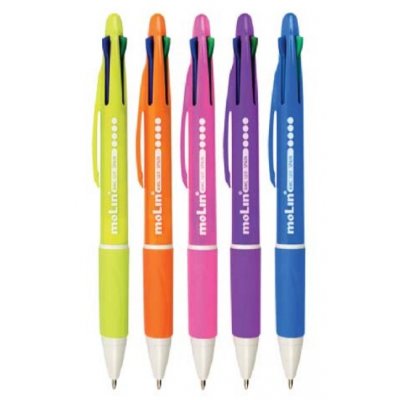 BMC120-25 bolígrafo Negro, Azul, Verde, Rojo Bolígrafo de punta retráctil con pulsador Fino 25 pieza(s)