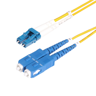Cable de Fibra Óptica LC a SC (UPC) OS2 Monomodo 9/125µm 100G LSZH Dúplex de 3m - Low Insertion Loss - Resistente a Dobleces - Cable de Conexión de Parcheo LSZH