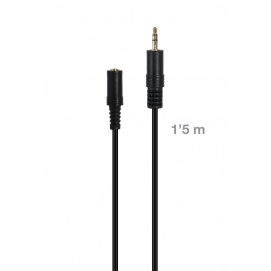 Cable de señal de audio Jack 3'5 mm macho a Jack 3'5 mm hembra Fonestar JACK-MF-1-5