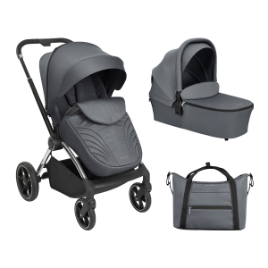 Carrito de bebé Kikkaboo 2 en 1 con capazo Kara Gris