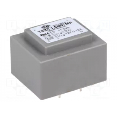 Transformador Encapsulado salida 12Vac 1,5VA entrada 230Vac