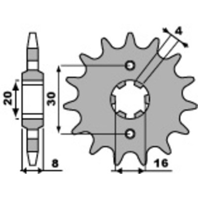 PBR Steel Self-Cleaning Front Sprocket 718 - 520 718.13.18NC