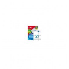 ETIQUETAS ADHESIVAS APLI 70X42.4MM 100 HOJAS 2100 ETIQUETAS COLOR BLANCO 01276