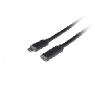 CABLE LANBERG USB-C 3.1 MACHO/HEMBRA 0.5M NEGRO