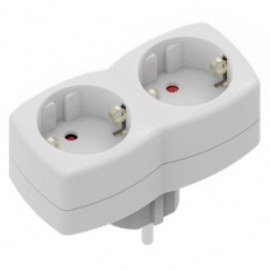 Adaptador ladrón Silver Electronics 2 TOMAS SCHUKO FRONTAL VERTICAL
