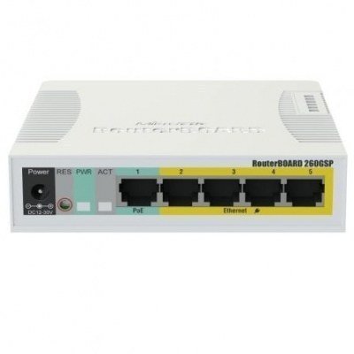 Switch Mikrotik RB260GSP CSS106-1G-4P-1S 6 Puertos/ RJ45 10/100/1000/ SFP/ PoE
