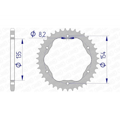 Corona AFAM aluminio 51804 - Paso 520 51804-38