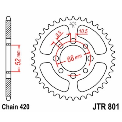 Corona JT 801 de acero con 41 dientes JTR801.41