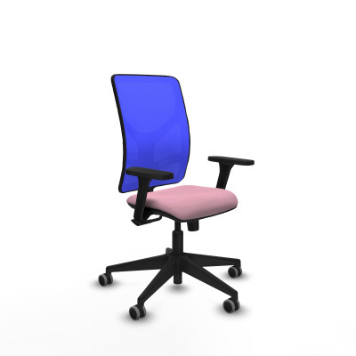 Motilla sincro malla azul bali rosa brazos 3D base piramidal ruedas 65mm engomadas