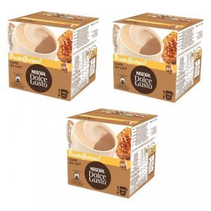 Pack de 3 cajas Dolce Gusto CAFE AU LAIT, 16 unidades por caja, 48 cápsulas en total