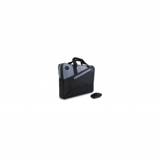 Maletin + raton inalambrico monray para portatiles hasta 15.6p 2 compartimientos raton 1000dpi 3 botones negro gris MASTERKITBLACK