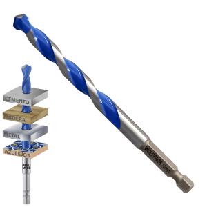 Broca Universal Hexagonal  Ø 10,0 mm. (Blister 1 Pieza) Broca Azulejos, Cerámica, Mármol, Hormigón, Metal, Madera, Plástico