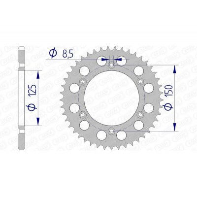 Corona AFAM aluminio 72304 - Paso 520 72304N-41