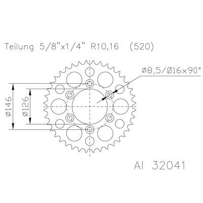 Corona ESJOT Aluminio 51-32041-46 dientes 51-32041-46