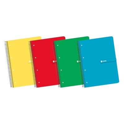 Enri A4+ Europeanbook - Tapa Dura Resistente - Espiral de Alta Calidad - 120 Hojas de Papel Cuadriculado 5x5 - Colores Surtidos