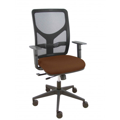 Silla Motilla traslack malla negra asiento bali marrón oscuro brazo regulable