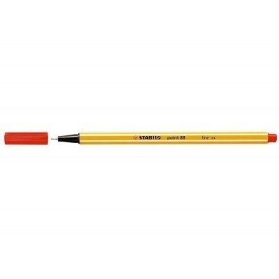 Stabilo Point 88 Rotulador de Punta Fina de Fibra - Trazo de 0.4 mm - Tinta con Base de Agua - Color Rojo