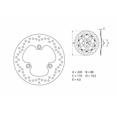 Disco de freno Brembo 68B40743 68B40743