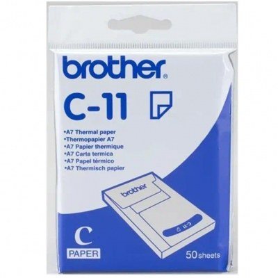 Pack de papel termico brother c11 a7 20 unidades 50 hojas - unidad