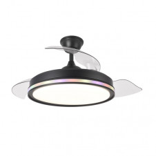 Ventilador Dc 59+7w Cacique Negro 3asp 107d 6980lm 3000-4500-6500k+rgb Remo+r.int+memo+temp