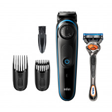 Braun BT3240 depiladora para la barba Batería 39 2 cm Mojado y seco Negro, Azul