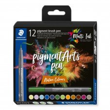 Staedtler Pigment Arts Brush Pen Nature Colors rotulador Multicolor 12 pieza(s)
