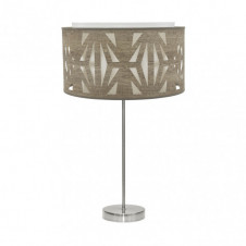 Sobremesa Alto Katerina 1xe27 Niquel/madera Gris 61x30x30 Cm