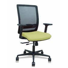 Piqueras y Crespo Silla Haches traslack malla negra asiento bali verde oliva brazos 2D ruedas 65mm