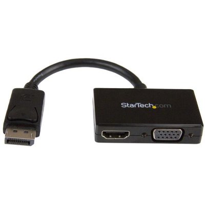 Adaptador DP de Audio/Vídeo para Viajes - Conversor DisplayPort a HDMI o VGA - 1920x1200 1080p