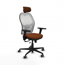 Piqueras y Crespo Jorquera traslack malla blanca similpiel marr?n brazos 3D base nailon cabecero 2D ruedas 65mm engomada