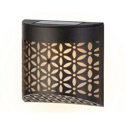 Juego de 2 apliques de pared solares negros