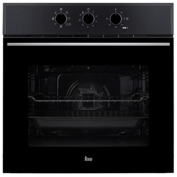 Horno multifunción Teka HSB 610 BK, 70 litros, HydroClean, programador de paro, guía telescópica, clase A, negro