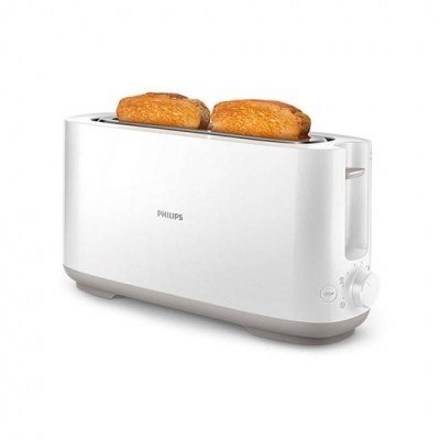 Tostadora philips daily collection hd2590 blanco 1030w - 8 niveles - 2 ranuras largas - bandeja migas