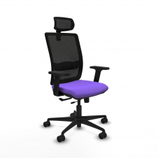 Piqueras y Crespo Haches traslack malla negra bali lila brazos 2D base nailon cabecero malla 2D ruedas 65mm nailon