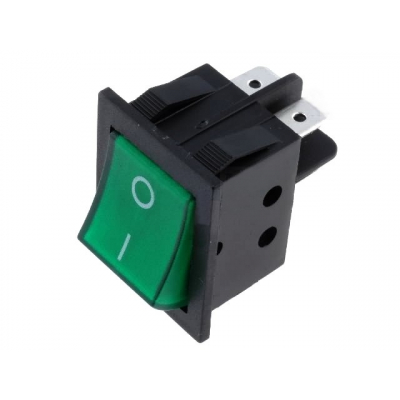 Interruptor Basculante ON-OFF Bipolar 15A Luminoso VERDE
