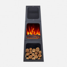 Termoventilador Ceramico Ptc Cornelius 1800w Negro 2pot Efecto Llama Indp.termostato,protecc.119x45x35cm