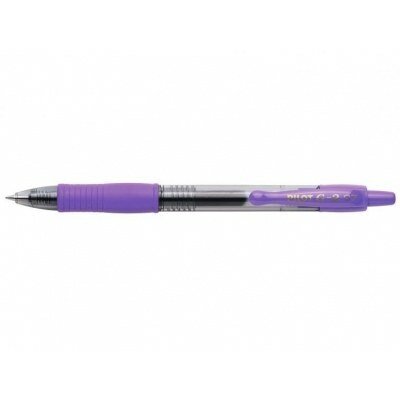 Pilot Boligrafo de Gel G2 Rollerball Retractil - Recargable - Punta de Bola Redonda 0.7mm - Trazo 0.32mm - Grip Ergonomico - Color Violeta