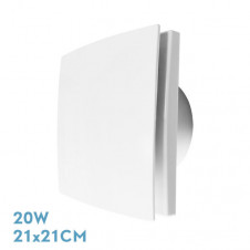 Extractor Baño Lille Blanco 20w 21x21x9,5cm Cuadrado Para Tubos 15cm
